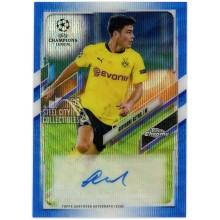 Giovanni Reyna 2020-21 Topps Chrome UEFA Champions League Blue Wave Autograph Card #CA-GRE 50/75