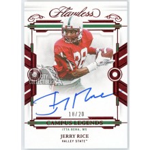 Jerry Rice 2022 Panini Flawless Collegiate Campus Legends Ruby Autograph Card #CL-JRI 18/20