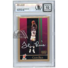 Glen Rice 1990-91 Skybox Rookie Autograph Card #150 BAS 10