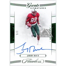Jerry Rice 2020 Panini Flawless Collegiate Greats Green Auto 2/5