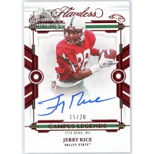 Jerry Rice 2022 Panini Flawless Collegiate Campus Legends Ruby Autograph Card #CL-JRI 15/20