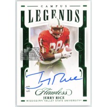Jerry Rice 2021 Panini Flawless Collegiate Campus Legends Emerald Autograph Card #CLS-JR 5/5