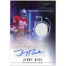 Jerry Rice 2020 Panini Playbook Signature Routes Blue Patch Auto 7/7