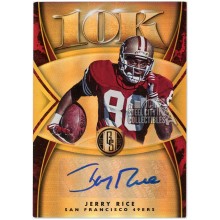 Jerry Rice 2019 Panini Gold Standard 10k Auto 2/10 (Minor White Corners)