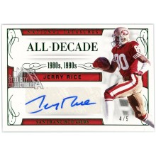 Jerry Rice 2016 Panini National Treasures All-Decade Green Auto 4/5