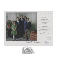 Richard Nixon Autographed 80th Birthday Card - JSA LOA