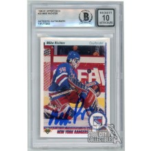 Mike Richter 1990-91 Upper Deck Rookie Autograph Card #32 BAS 10
