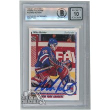 Mike Richter 1990-91 Upper Deck Missing Hologram Rookie Auto Card #32 BAS 10