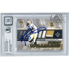 Ricky Williams 2001 Pacific Private Stock Patch Autograph Card #104 /125 BAS 10