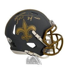 Ricky Williams Autographed New Orleans Saints Slate Mini Football Helmet - JSA (Gold Ink)