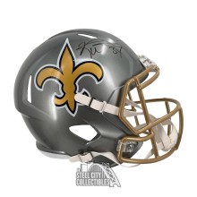 Ricky Williams Autographed New Orleans Saints Flash Replica Full Size Football Helmet - BAS (Signed on Top Right)