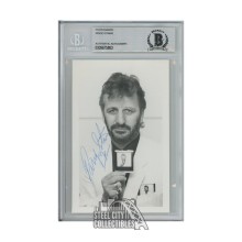 Ringo Starr Autographed 4x6 Black & White Photo - BAS