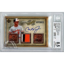 Cal Ripken Jr 2006 Upper Deck Artifacts Apparel Game-Used Patch Autograph Card #MLB-CR 10/10 BGS 8.5