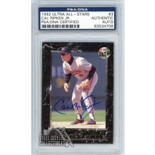 Cal Ripken Jr. 1992 Fleer Ultra All-Stars Autograph Card #3 PSA/DNA