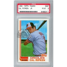 Cal Ripken Jr 1982 Topps Traded Baseball Rookie Card #98T PSA 9