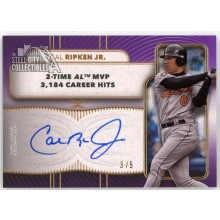 Cal Ripken Jr 2021 Topps Definitive Legendary Purple Autograph Card #LAC-CR 3/5