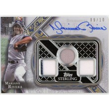Mariano Rivera 2022 Topps Sterling Strikes Triple Jersey Autograph Card #STAR-MR 9/10