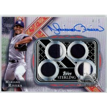 Mariano Rivera 2022 Topps Sterling Strikes Quad Patch Auto Card #STAR-MR 4/5