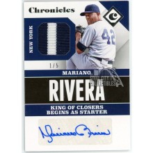 Mariano Rivera 2017 Panini Chronicles Patch Autograph Card #CSS-MR 1/5