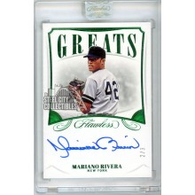 Mariano Rivera 2020 Panini Flawless Greats Emerald Autograph Card #GA-MR 2/3