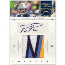 Philip Rivers 2012 Panini National Treasures Colossal Patch Autograph Card #22 2/5