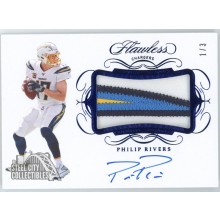 Philip Rivers 2019 Panini Flawless Sapphire Patch Autograph Card #PA-PR 1/3