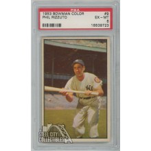 Phil Rizzuto 1953 Bowman Color Card #9 PSA 6 EX-MT