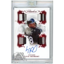 Luis Robert 2020 Panini Flawless Ruby Quad Rookie Patch Autograph Card #QPS-LR 07/20