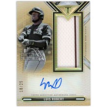 Luis Robert 2021 Topps Triple Threads Gold Jersey Autograph Card #ASJR-LR 18/25