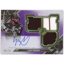Luis Robert 2021 Topps Triple Threads Purple Jersey Autograph Card #RFPAR-LRO 55/75