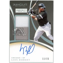 Luis Robert 2020 Panini Immaculate Prospect Silver Patch Autograph Card #PPA-LR 11/15