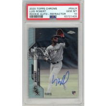 Luis Robert 2020 Topps Chrome Refractor Rookie Autograph Card #RA-LR 41/499 PSA 10