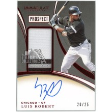 Luis Robert 2020 Panini Immaculate Prospect Red Patch Autograph Card #PPA-LR 20/25