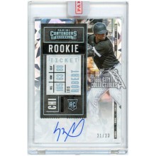Luis Robert 2020 Panini Contenders Rookie Ticket Cracked Ice Autograph Card #119 21/23