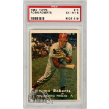Robin Roberts 1957 Topps Card #15 PSA 6 EX-MT