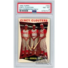 F. Robinson, G. Bell & J. Lynch 1960 Topps Cincy Clouters Card #352 PSA 8 NM-MT