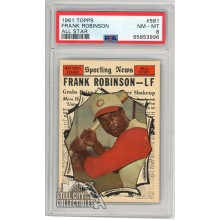 Frank Robinson 1961 Topps All Star Card #581 PSA 8 NM-MT (996)