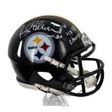 Rocky Bleier 4x SB Champs Autographed Steelers Mini Football Helmet - BAS