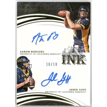 Aaron Rodgers & Jared Goff 2016 Panini Immaculate Ink Dual Auto Card #1 10/10