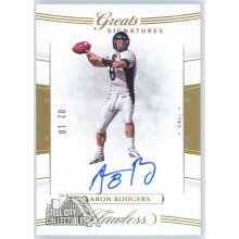 Aaron Rodgers 2020 Panini Flawless Collegiate Greats Holo Gold Auto Card 02/10