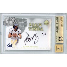 Aaron Rodgers 2012 Upper Deck SP Authentic Sign of the Times Gold Autograph Card #ST-AR 9/10 BGS 9.5