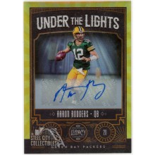 Aaron Rodgers 2020 Panini Legacy Under the Lights Gold Autograph Card #UL-AR 4/10