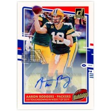 Aaron Rodgers 2020 Panini Donruss Highlights Gold Auto #H-AR 4/5