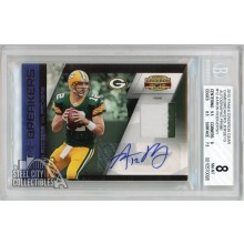 Aaron Rodgers 2010 Panini Gridiron Gear Gamebreakers Patch Autograph Card #12 1/1 BGS 8
