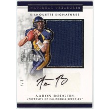 Aaron Rodgers 2017 Panini National Treasures Collegiate Silhouette Jersey Autograph Card #1 6/6