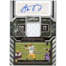 Aaron Rodgers 2021 Panini Playbook Hail Mary Signatures Jersey Auto 13/15