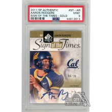 Aaron Rodgers 2011 Upper Deck SP Authentic Gold Auto 08/10 PSA 9 Mint