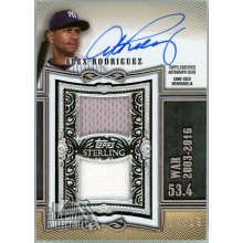 Alex Rodriguez 2020 Topps Sterling WAR Dual Jersey Autograph Card #SWAR-AR 14/15