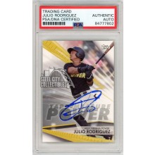 Julio Rodriguez 2020 Topps Pro Debut Tape-Measure Power Autograph Card #TMP-JR PSA/DNA (Streaky Auto)