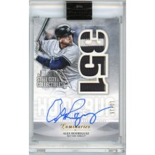 Alex Rodriguez 2019 Topps Luminaries Home Run Kings Patch Autograph Card #HRKAP-ARO 10/15